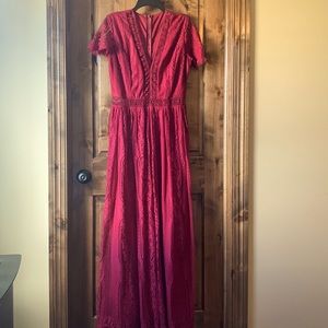Beautiful floor length, wine colored dress
